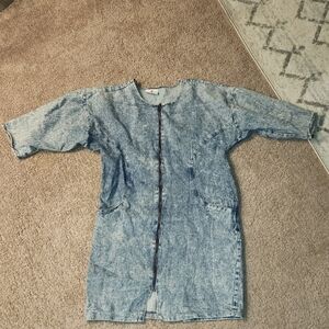 Blue Jean Jacket Dress with Light-Washed Denim